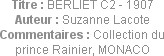 Titre : BERLIET C2 - 1907
Auteur : Suzanne Lacote
Commentaires : Collection du prince Rainier, MO...