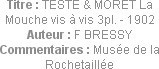 Titre : TESTE & MORET La Mouche vis à vis 3pl. - 1902
Auteur : F BRESSY
Commentaires : Musée de l...