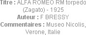 Titre : ALFA ROMEO RM torpedo (Zagato) - 1925
Auteur : F BRESSY
Commentaires : Museo Nicolis, Ver...